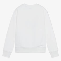 Burberry-بلوزة قطنية بيضاء كلاسيكية للبنات المراهقات | Childrensalon Outlet