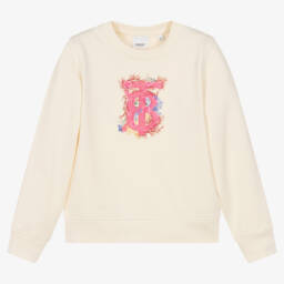 Burberry-Teen Girls Ivory Logo Pullover | Childrensalon Outlet
