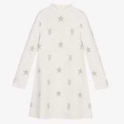 Burberry-فستان تينز صوف محبوك لون عاجي | Childrensalon Outlet
