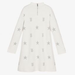 Burberry-فستان تينز صوف محبوك لون عاجي | Childrensalon Outlet