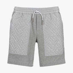 Burberry-Teen Grey Logo Shorts | Childrensalon Outlet