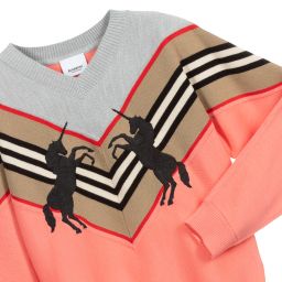 Burberry-Teen Pink & Grey Wool Sweater | Childrensalon Outlet