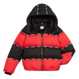 بربري-Teen Red & Black Logo Jacket | Childrensalon Outlet