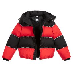 بربري-Teen Red & Black Logo Jacket | Childrensalon Outlet