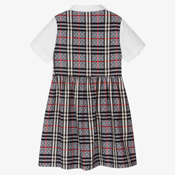 Burberry-Белое платье в клетку для подростков | Childrensalon Outlet