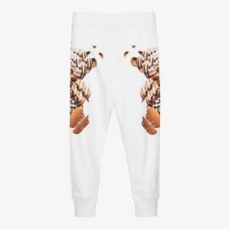 Burberry-Teen White Cotton Joggers | Childrensalon Outlet