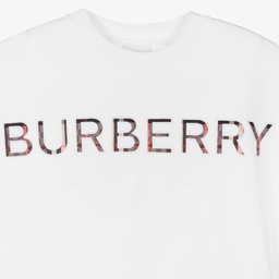 Burberry-Teen White Logo Sweatshirt | Childrensalon Outlet