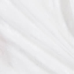 Burberry-توب قطن جاكارد لون أبيض للبنات | Childrensalon Outlet