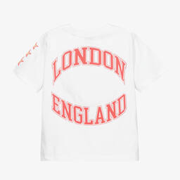 Burberry-تيشيرت قطن لون أبيض للبنات | Childrensalon Outlet