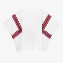 Burberry-White Logo Jersey T-Shirt | Childrensalon Outlet