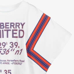 Burberry-White Logo Jersey T-Shirt | Childrensalon Outlet
