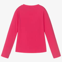 Burberry-Girls Pink Cotton Logo Top | Childrensalon Outlet