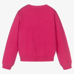 Burberry-Girls Pink Knitted Logo Sweater | Childrensalon Outlet