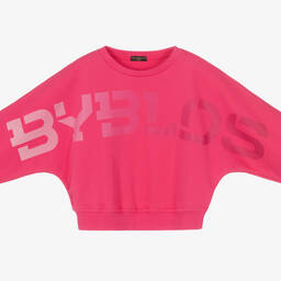 Burberry-Girls Pink Logo Sweatshirt | Childrensalon Outlet