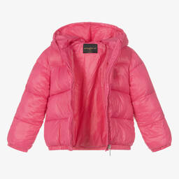Burberry-Girls Pink Puffer Jacket | Childrensalon Outlet