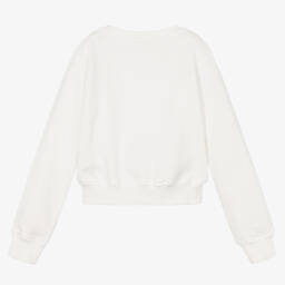 Burberry-Girls White Logo Sweatshirt | Childrensalon Outlet