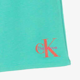 Calvin Klein-Aqua Green Cotton Jersey Shorts | Childrensalon Outlet