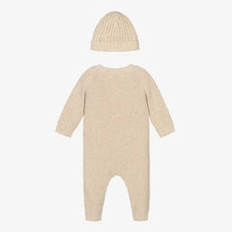 Calvin Klein-Beige Cotton Knit Babysuit Gift Set | Childrensalon Outlet