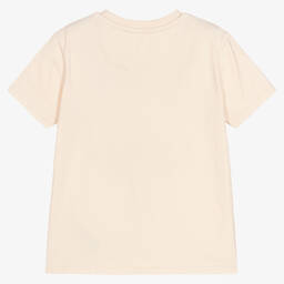 Calvin Klein Jeans-تيشيرت قطن جيرسي لون بيج فاتح للأطفال | Childrensalon Outlet