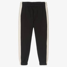 Calvin Klein Jeans-Black & Beige Cotton Joggers | Childrensalon Outlet