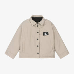 كالفين كلاين-جاكيت بوجهين لون بيج وأسود | Childrensalon Outlet
