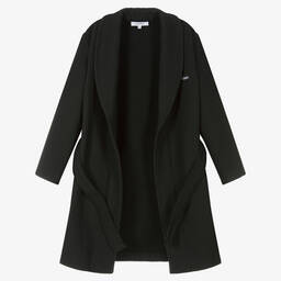 Calvin Klein-Black Cotton Dressing Gown | Childrensalon Outlet