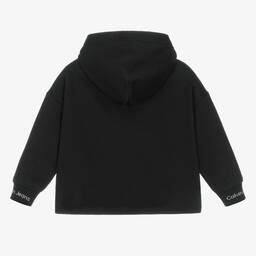 Calvin Klein-Black Cotton Jersey Hoodie | Childrensalon Outlet