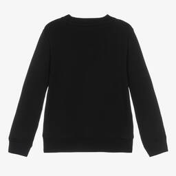 Calvin Klein Jeans-Black Cotton Logo Sweatshirt | Childrensalon Outlet
