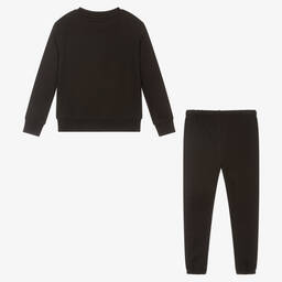 Calvin Klein Jeans-Black Logo Cotton Tracksuit | Childrensalon Outlet