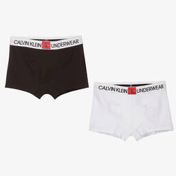Calvin Klein-Black & White Boxers (2 Pack) | Childrensalon Outlet