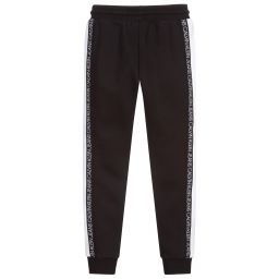 كالفين كلاين Jeans-جوغرز مزيج قطن جيرسي لون أسود وأبيض للأولاد | Childrensalon Outlet