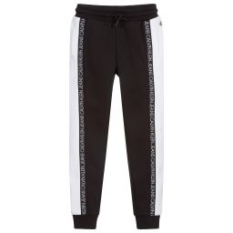 كالفين كلاين Jeans-جوغرز مزيج قطن جيرسي لون أسود وأبيض للأولاد | Childrensalon Outlet