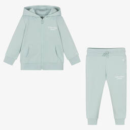 Calvin Klein Jeans-Blue Cotton Logo Tracksuit | Childrensalon Outlet