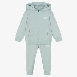 Calvin Klein Jeans-Blue Cotton Logo Tracksuit | Childrensalon Outlet