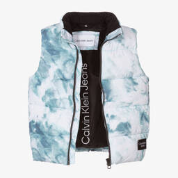 كالفين كلاين Jeans-Blue Tie-Dye Puffer Gilet | Childrensalon Outlet