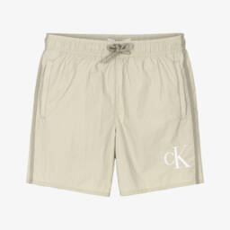 Calvin Klein-Бежевые плавки-шорты на шнурке для мальчиков | Childrensalon Outlet