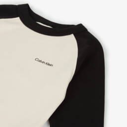 Calvin Klein-Boys Beige & Noir Knit Top | Childrensalon Outlet