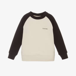 Calvin Klein-Boys Beige & Noir Knit Top | Childrensalon Outlet