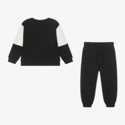 Calvin Klein-بدلة رياضية لون أسود وعاجي للأولاد | Childrensalon Outlet