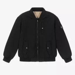 كالفين كلاين-جاكيت بوجهين لون بيج وأسود للأولاد | Childrensalon Outlet