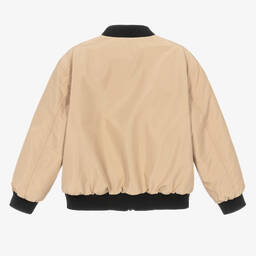 كالفين كلاين-جاكيت بوجهين لون بيج وأسود للأولاد | Childrensalon Outlet