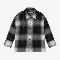 Calvin Klein-Boys Black Check Flannel Shirt  | Childrensalon Outlet