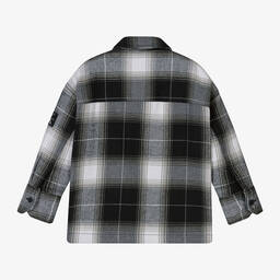 Calvin Klein-Boys Black Check Flannel Shirt  | Childrensalon Outlet
