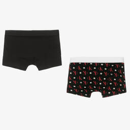 كالفين كلاين-Boys Black Cotton Boxers (2 Pack) | Childrensalon Outlet