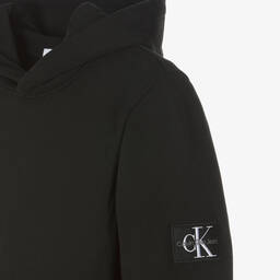 Calvin Klein-Boys Black Cotton CK Hoodie | Childrensalon Outlet