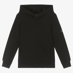 Calvin Klein-Boys Black Cotton CK Hoodie | Childrensalon Outlet