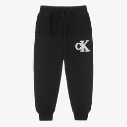 Calvin Klein-Boys Black Cotton Joggers | Childrensalon Outlet