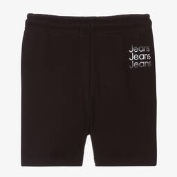 Calvin Klein Jeans-Boys Black Cotton Logo Shorts | Childrensalon Outlet