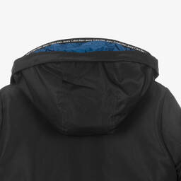 Calvin Klein-Boys Black Hooded Padded Coat | Childrensalon Outlet