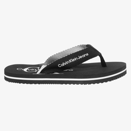 Calvin Klein Jeans-Boys Black Logo Flip-Flops | Childrensalon Outlet